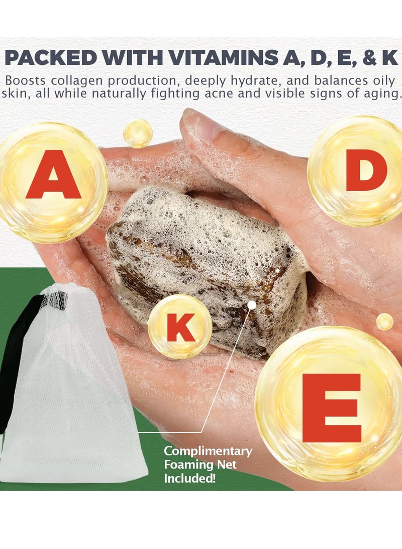 Elaimei صابون أفريقي أسود 100 جرام للوجه وغسل الجسم مع زبدة الشيا لتخفيف البقع الداكنة وبقع حب الشباب مضاد للشيخوخة يرطب ويوازن البشرة الدهنية 100% خام عضوي غير مكرر ومصنوع يدويًا - Image 5