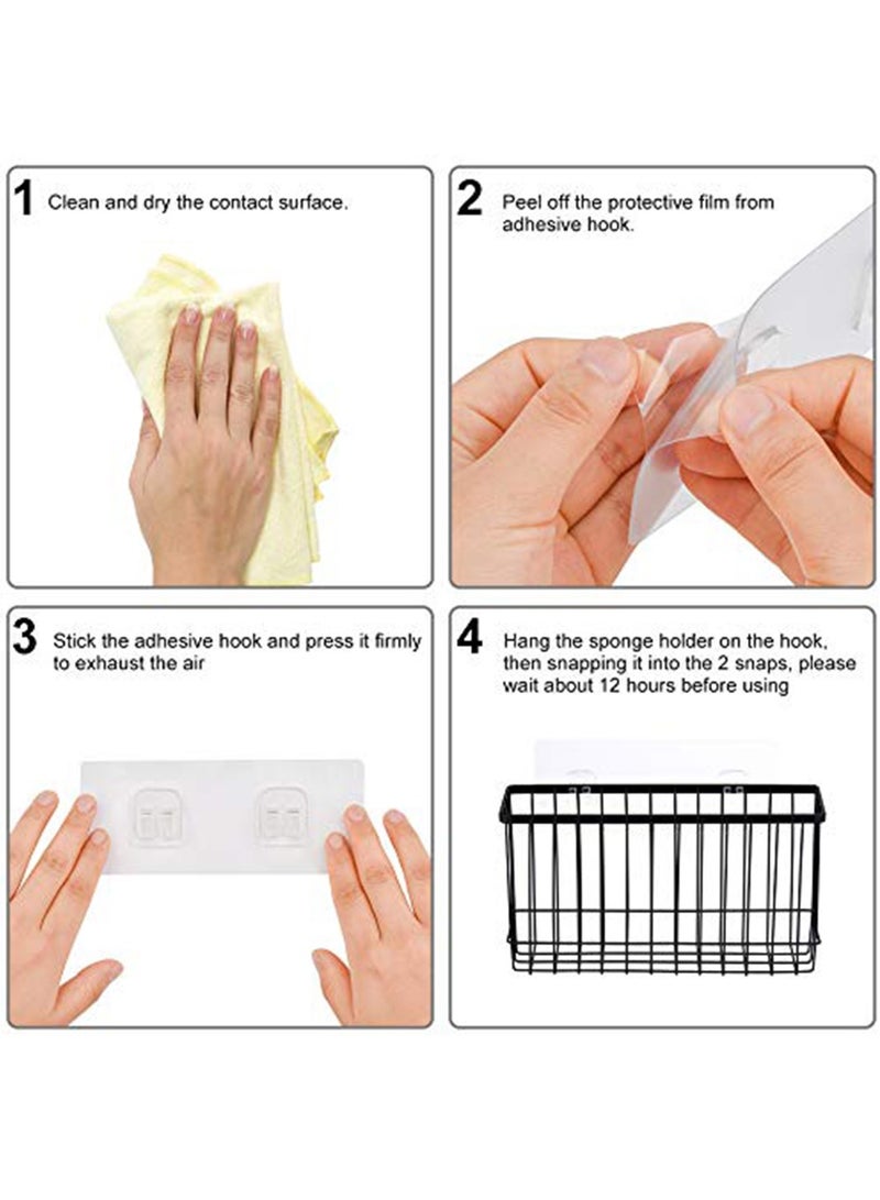 SYOSI Kitchen Hanging Basket, Wall Mounted Organizer Basket, Kitchen Hanging Storage Basket with Self-adhesive Sticker, No Drilling Metal Organizer Basket for Cabinet, Kitchen, Pantry, Bathroom - Image 4