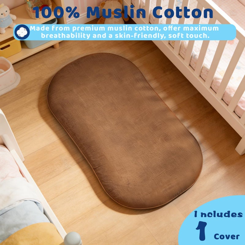 Sofoliana Baby Lounger, Newborn Lounger with Breathable & Soft Cover for Home and Travel, 0-24 Months Newborn Babies Essentials Gifts. Brown (1 Cover Included) - Image 2