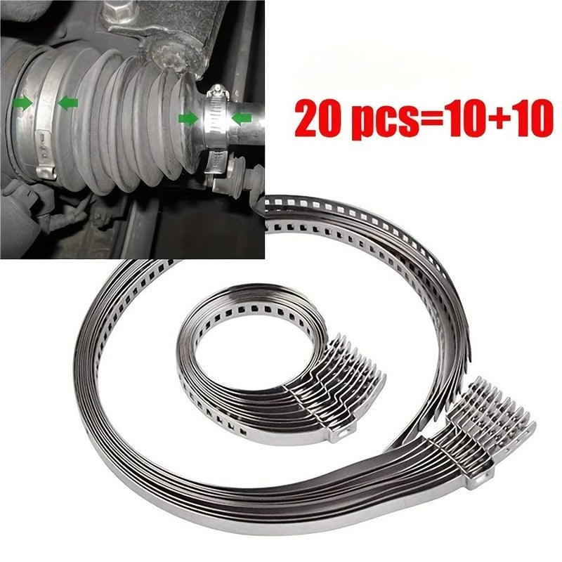 Stainless Steel Adjustable 20pcs Axle Boot Clamp Crimp Kit - Image 1