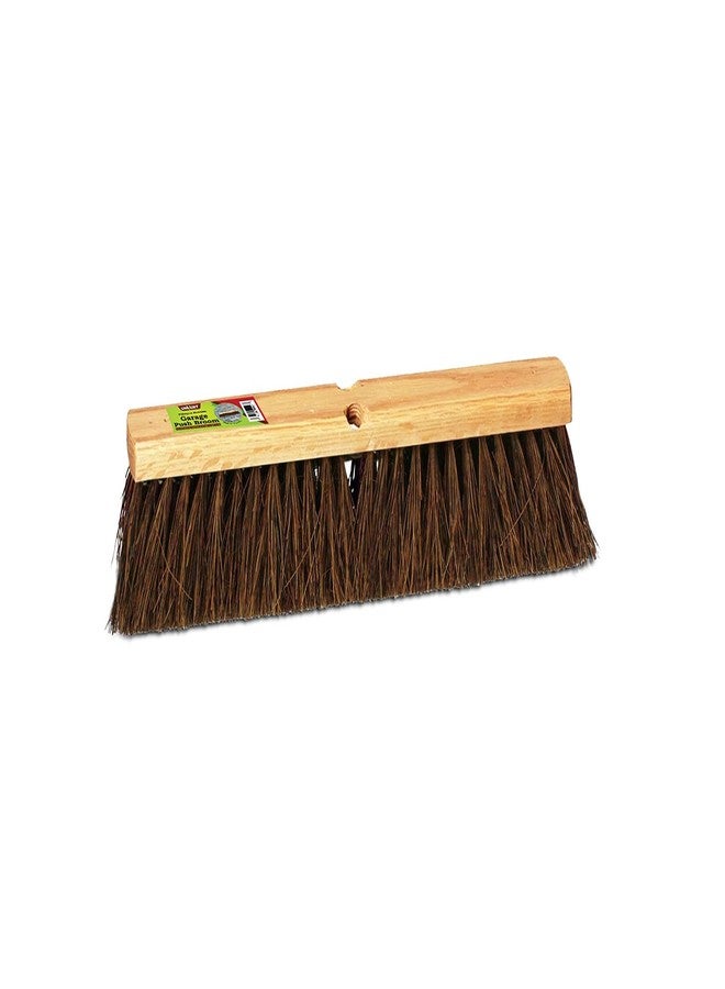 Unvert Indoor & Outdoor Broom Head – Heavy Duty Hardwood Block – Palmyra Bristles – Deck Scrub Brush – Two Threaded Handle Holes for Better Assist (14") - Image 1