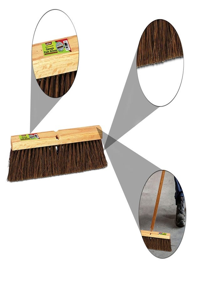Unvert Indoor & Outdoor Broom Head – Heavy Duty Hardwood Block – Palmyra Bristles – Deck Scrub Brush – Two Threaded Handle Holes for Better Assist (14") - Image 4