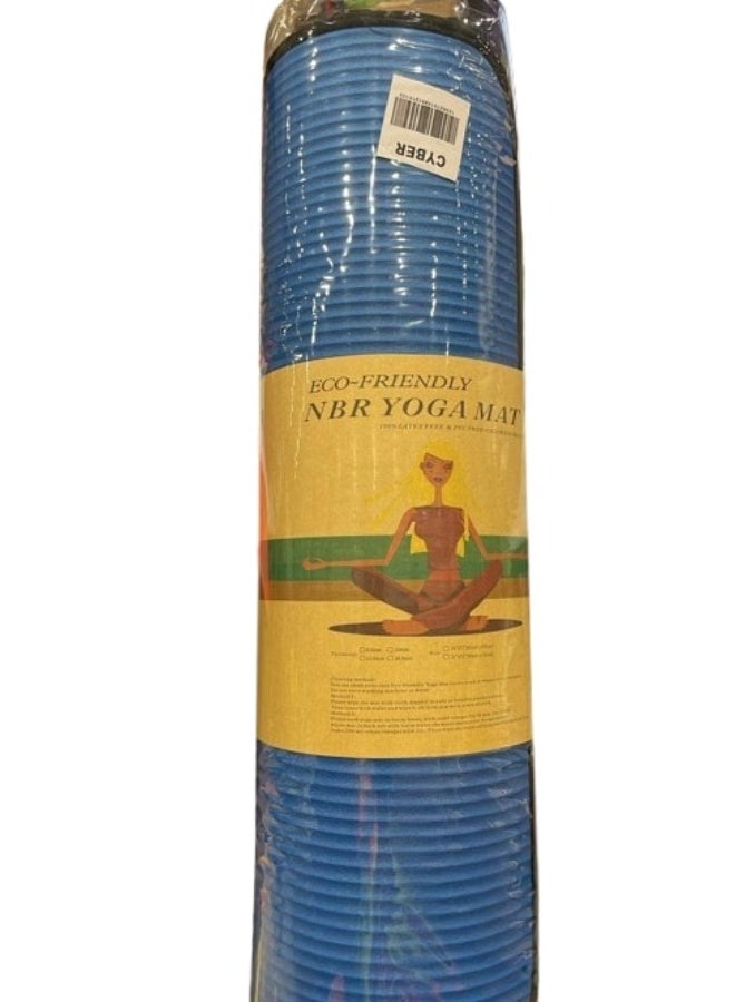 yoga Mat Non-Slip Eco Friendly NBR All-Purpose 10mm Thick Exercise Mat High Density Anti-Tear Pilates Mat with Carrying Strap for Yoga Pilates and Gymnastics - 183cm x 61cm  / Blue