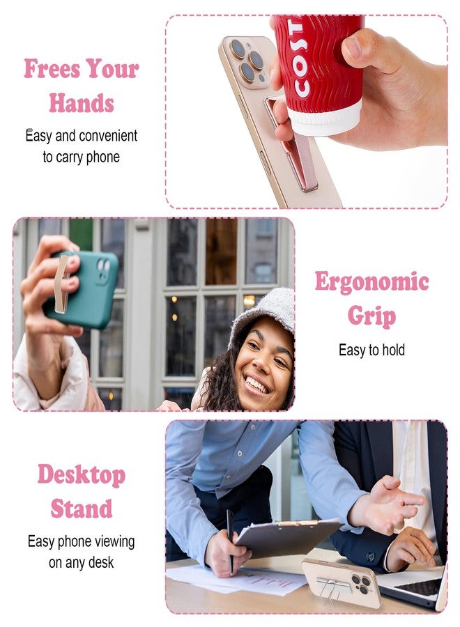 Ymapinc Phone Strap Grip Holder, Phone Finger Strap Slim Adhesive Flat Cellphone Stand Handle Kickstand Case with Elastic Finger Loop for Most Smartphones and Cell Phone Case - Image 3