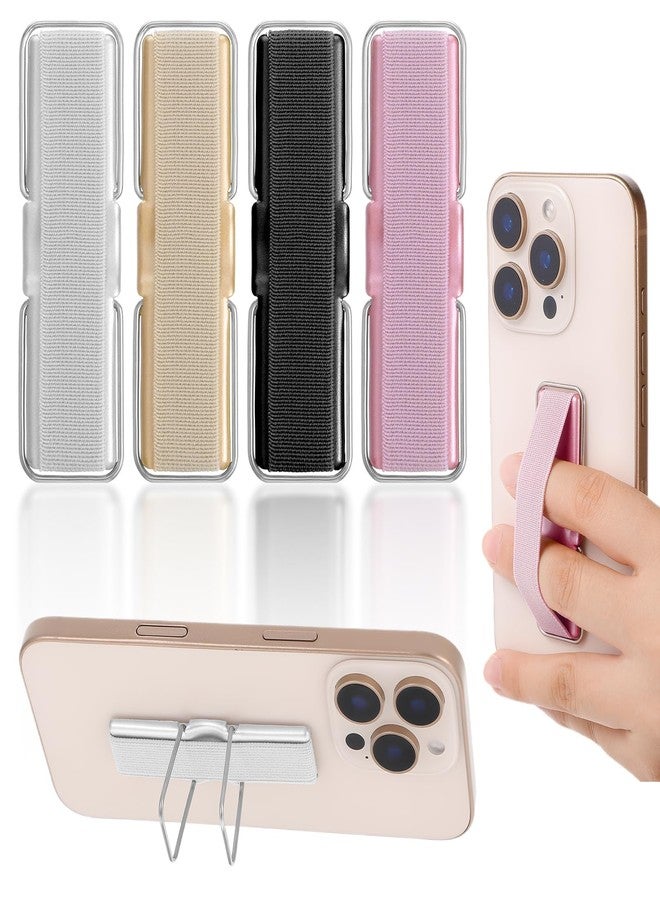 Ymapinc Phone Strap Grip Holder, Phone Finger Strap Slim Adhesive Flat Cellphone Stand Handle Kickstand Case with Elastic Finger Loop for Most Smartphones and Cell Phone Case - Image 1