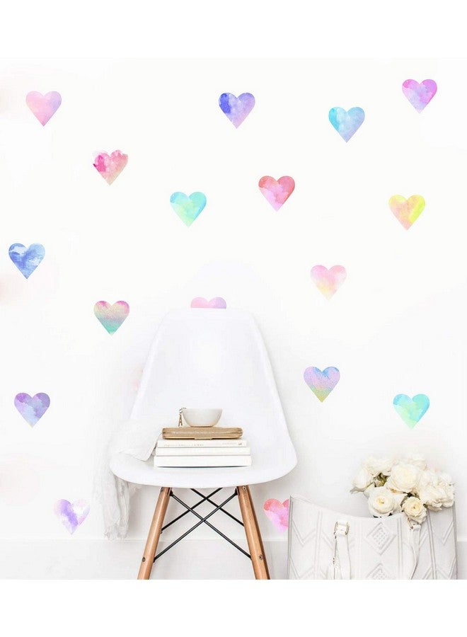 إياسو ملصقات حائط ملونة على شكل قلب وألوان مائية على شكل قلوب ملصقات حائط على شكل قلب لديكور غرفة نوم الفتيات وحضانة الأطفال - Image 5
