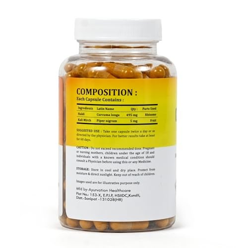 AVW Curcumin Plus 500mg Capsules | Anti inflammatory Supplement for Adults | With Turmeric & Black Pepper with Enhanced Bioavailability for Joint & Immune Support 60 Capsules - Image 2