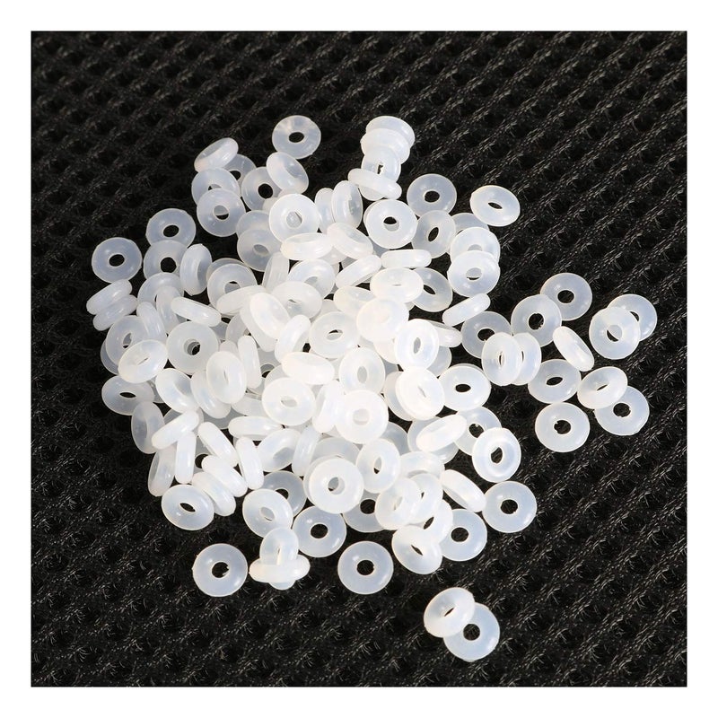 RuiLing 100Pack Rubber Stopper Spacer Transparent O RingsJewelry Findings Making End Clasp Beads Gasket for Bracelet Necklace DIY Handmade Craft Accessories OD6mm ID2mm