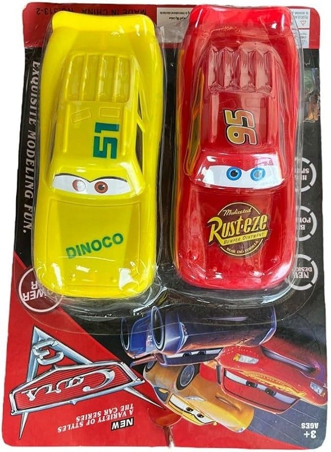 2 Pcs Raccing Car Set (red & yellow) - Image 1