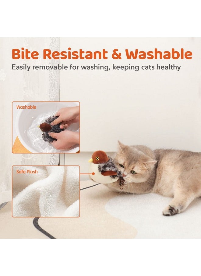 Potaroma Potaroma Cat Toys Rechargeable Flapping Bird Sparrow, Lifelike Chirp Tweet, Touch Activated Kitten Toy Interactive Cat Exercise Toys for All Breeds Cat Kicker Catnip Toys 4.0 Inches  - Image 4