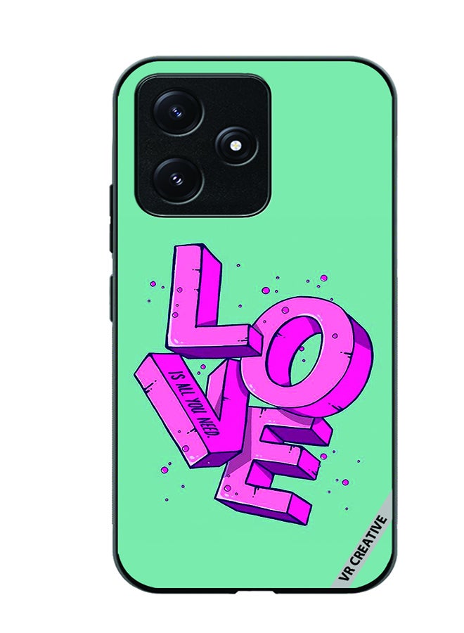 VR CREATIVE Protective Case Cover For Xiaomi Poco M6 Pro 5G Love Is All You Need Design Multicolour - Image 1