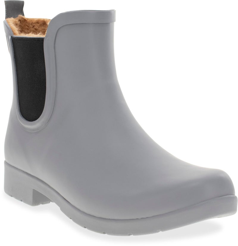 Chooka Womens Waterproof Plush Chelsea Bootie Rain, Grey, 9 US - Image 1