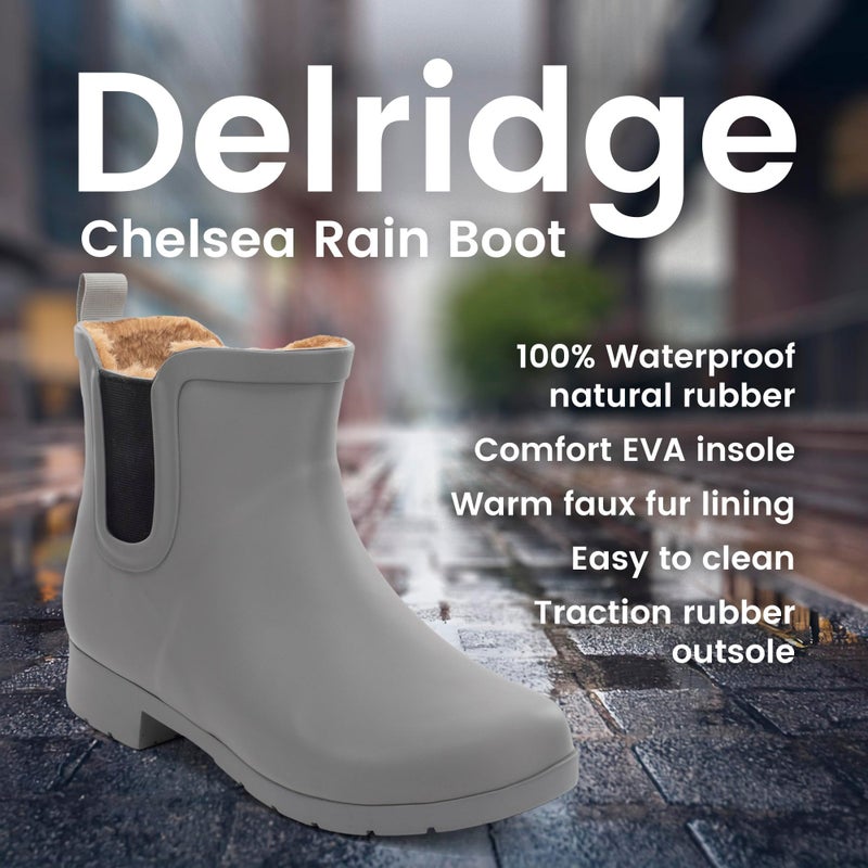 Chooka Womens Waterproof Plush Chelsea Bootie Rain, Grey, 9 US - Image 2