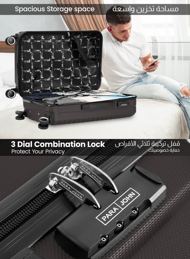 بارا جون حقيبة أمتعة أورورا واسطة الحجم (24  بوصة) مصنوعة من مادة ABS الصلبة مزودة بأربع عجلات دوارة وقفل - Image 4