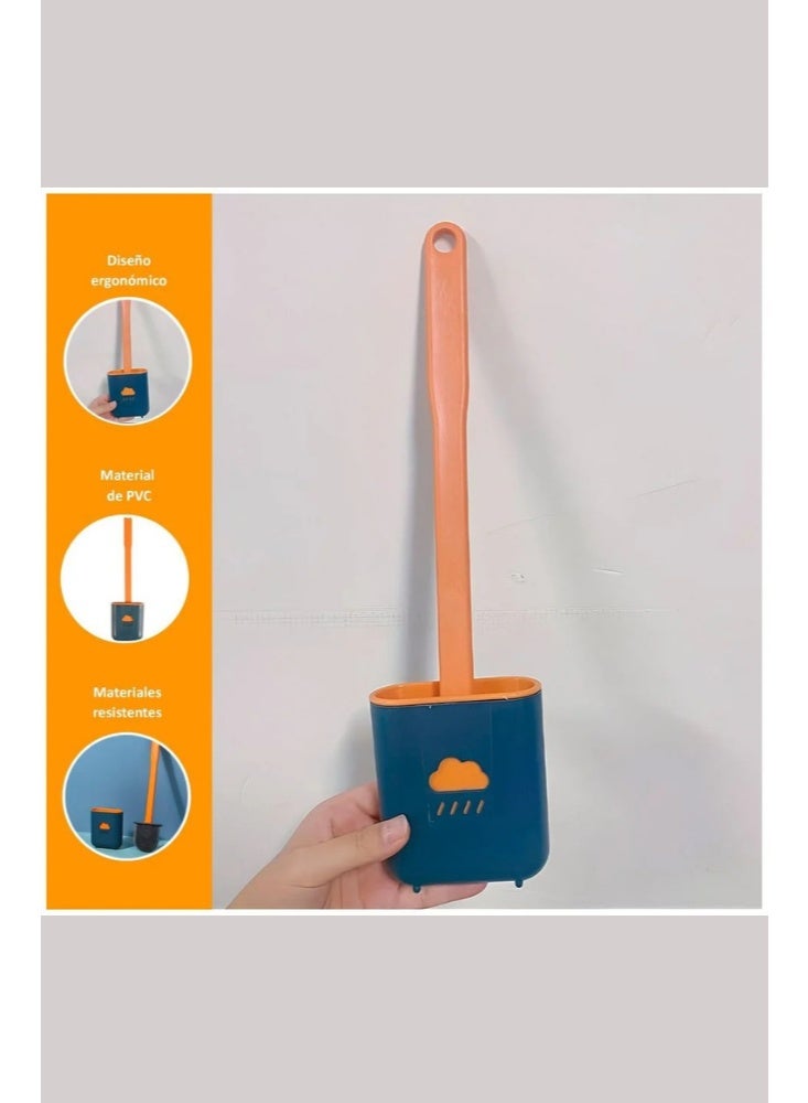 ايدا فرشاة مرحاض سيليكون مع حامل – تثبيت جداري أو أرضي، تصميم صحي وعصري - Image 2