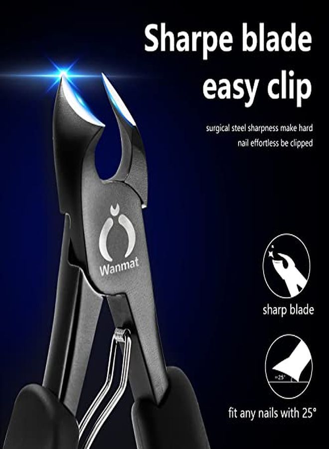Wanmat Il Clippers, Podiatrist Toenail Clippers For Thick Nails For Seniors For Men Wanmat (Black) - Image 3