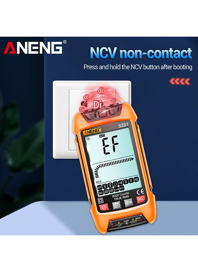 ANENG SZ01 Smart Digital Multimeter True RMS NCV Universal Meter Handheld Multifunctional Tester Voltmeter Ammeter with Backlight Flashlight AC/DC Voltage & Current Resistance Frequency Measurement  - Image 2