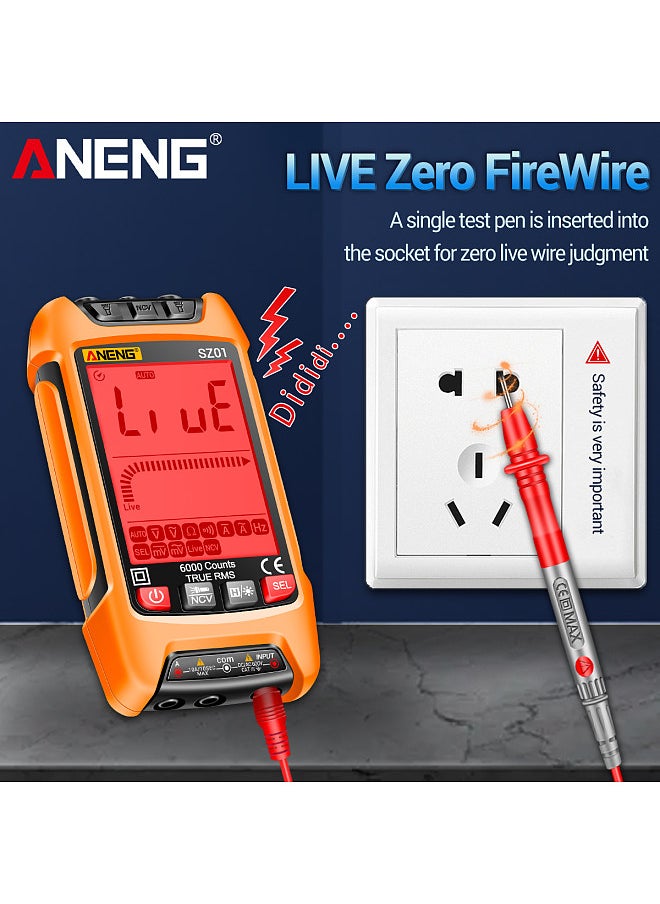 ANENG SZ01 Smart Digital Multimeter True RMS NCV Universal Meter Handheld Multifunctional Tester Voltmeter Ammeter with Backlight Flashlight AC/DC Voltage & Current Resistance Frequency Measurement  - Image 5