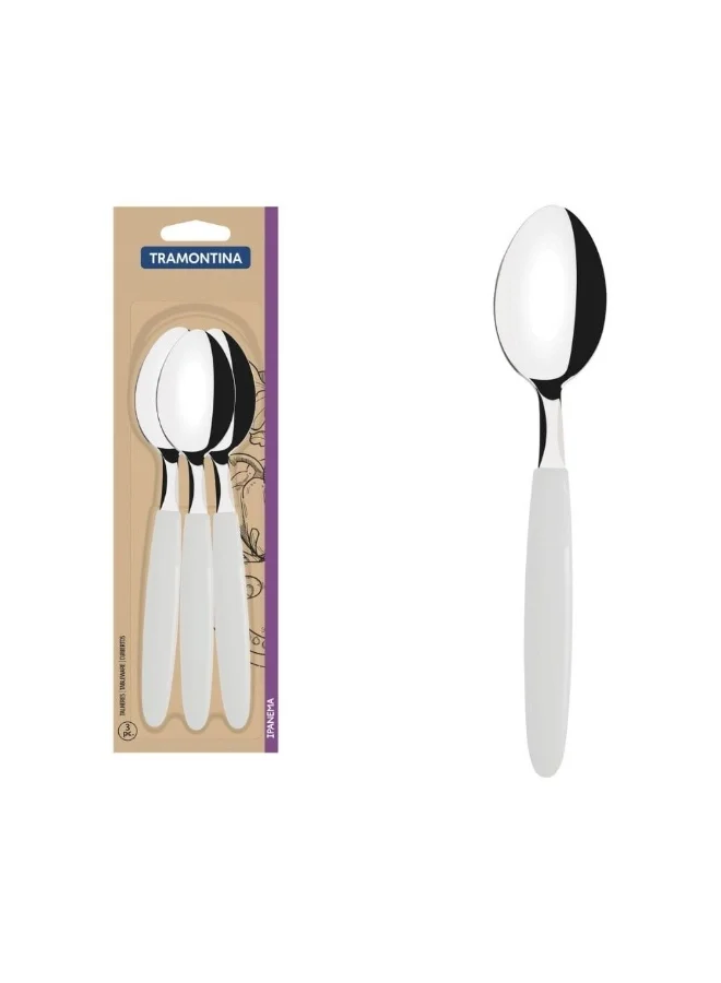 دانوب هوم Tramontina 3 Piece Table Spoons Set Ipanema 23363380, Multi Colour, Stainless Steel, Spoon Set For Meal Preparation