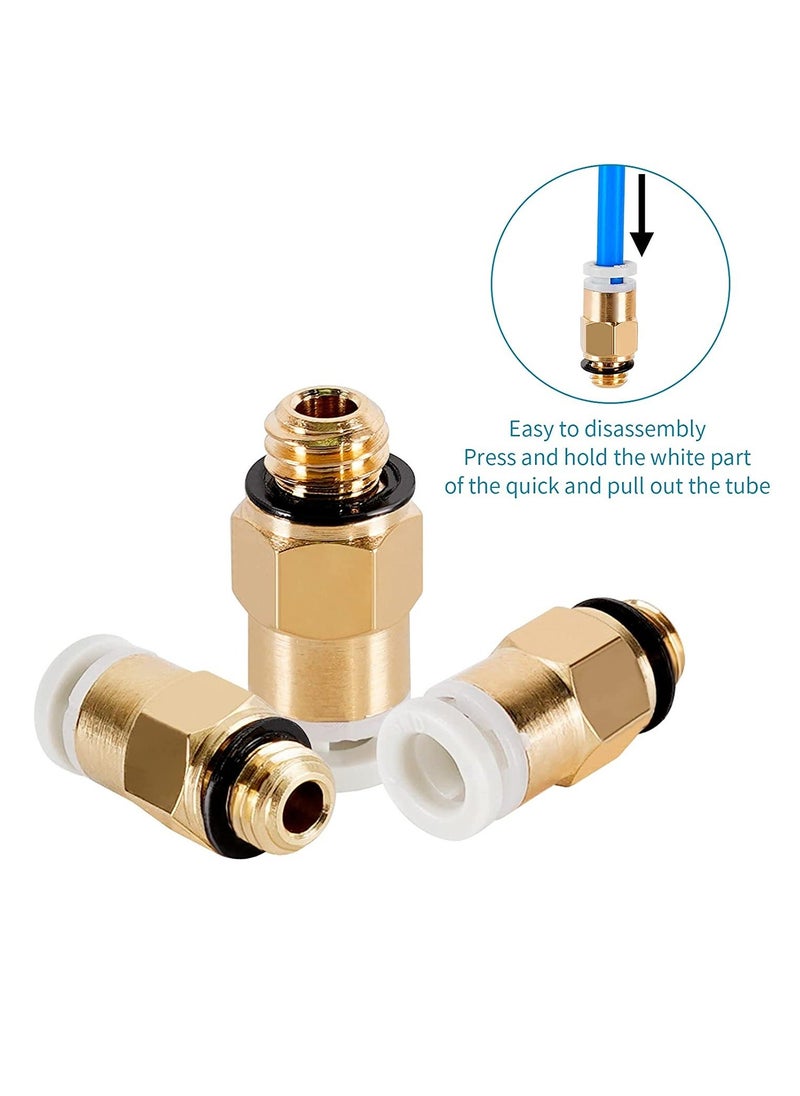 Generic - PTFE Bowden Tube (1M) 1PCS+ 6pcs KJH04-M6 Fittings + 6pcs JP4-01 Pneumatic Fittings with PTFE Tube Cutter for 3D Printer 1.75mm Filament - Image 1