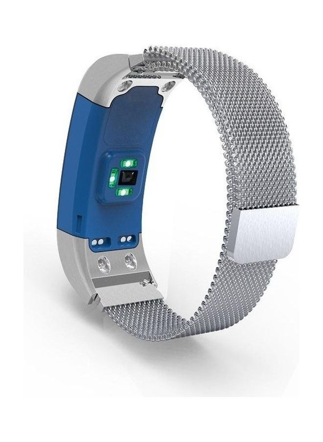 NIBEMINENT - Milanese Steel Replacement Band For Garmin Vivosmart Hr Silver - Image 1