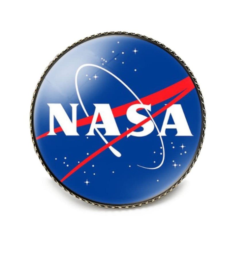 vmcoatdu Round 1 Inch NASA Astronaut Space Shuttle Logo Pin Metal and Glass Revivalism Style Souvenir Badge Brooch for Hat Clothes Backpack NASA 9