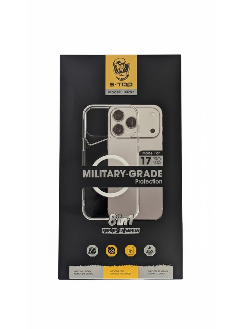 اس-توب حافظة S-TOP 8 في 1 عسكرية من الدرجة العسكرية لهاتف iPhone 17 Pro Max مع واقيات شاشة من السيراميك والخصوصية، وواقي عدسة الكاميرا، وMagSafe، وقفازات ألعاب والمزيد - Image 1
