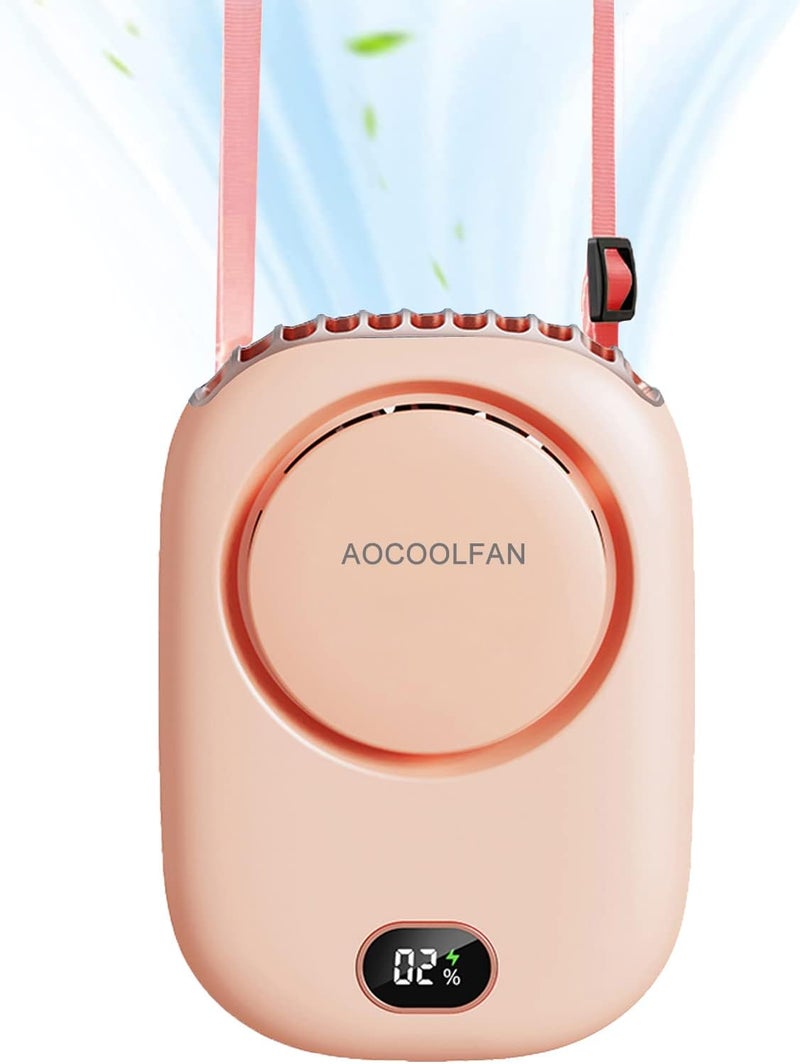 AOCOOLFAN Portable Neck Fan, Handheld Mini Fan Small Personal Fan, Hand Held Fan USB Rechargeable Eyelash Fan for Kids Girls Boys Woman Man Home Outdoor Travel (Pink) - Image 1