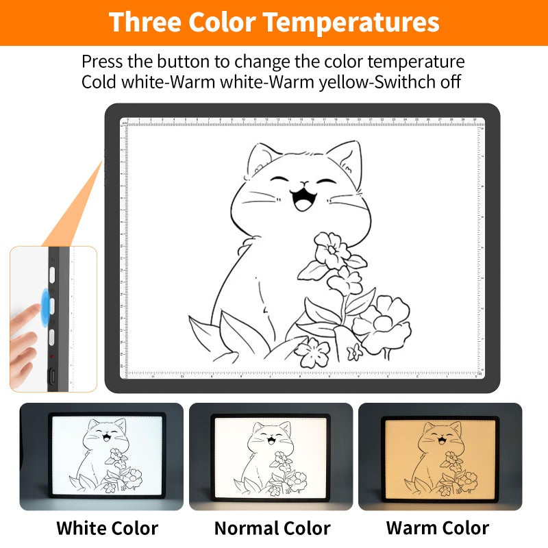 Elice Magnetic A4 Light Board for Diamond Painting, Ultra-Thin Tracing LED Light Box with Side Buttons, Super Bright Diamond Art Light Pad, Light Table for Drawing, Sketching, Weeding Vinyl - Black - Image 4