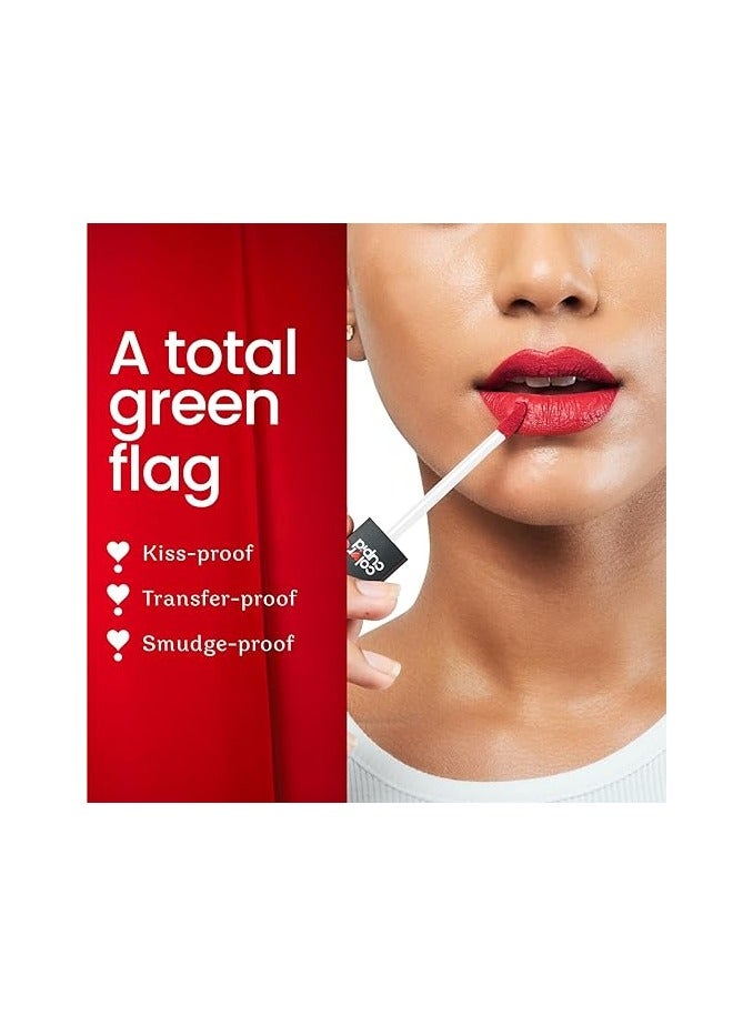 كلر كيوبيد أحمر شفاه سائل مطفي اللون يدوم 18 ساعة من كولور كيوبيد | غني بحمض الهيالورونيك والسيراميد | مقاوم للتحول والتقبيل | لون فوريفر لوف - أحمر رومانسي | 4 مل - Image 2