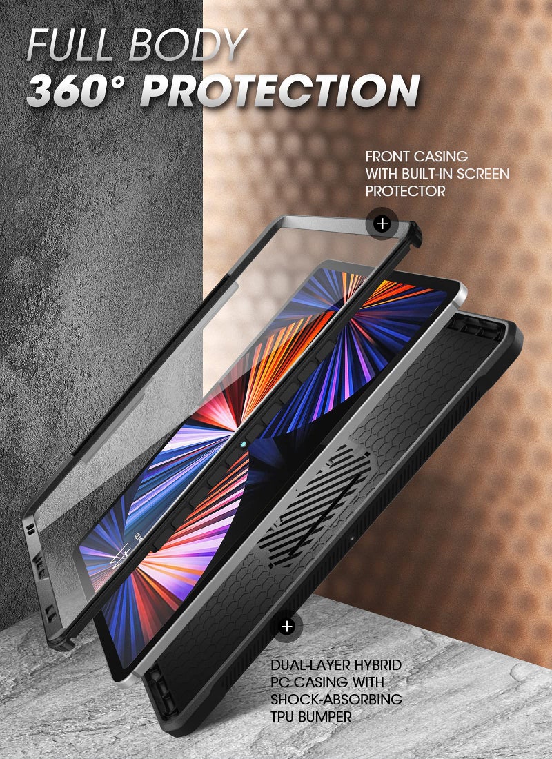 SUPCASE for iPad Pro 12.9 Inch Case 6th/5th/4th generation 2022/2021/2020 (Unicorn Beetle Pro), [Built-in Screen Protector & Stand & Pen Holder] Full-Body Rugged Cover for iPad Pro 12.9 Inch, Black - Image 5