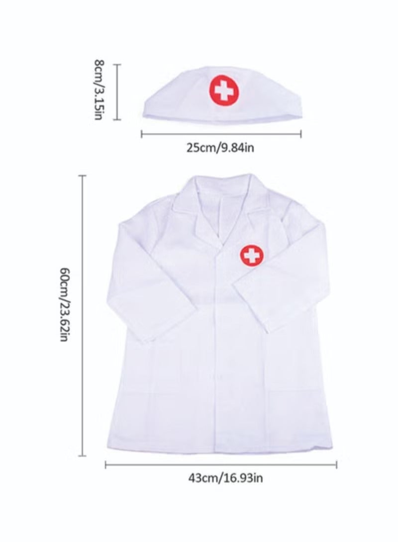 Kids Doctor Dress Up Costume Set for Boys and Girls Ages 3 to 7 White Role Play Outfit Birthday Party - Image 2