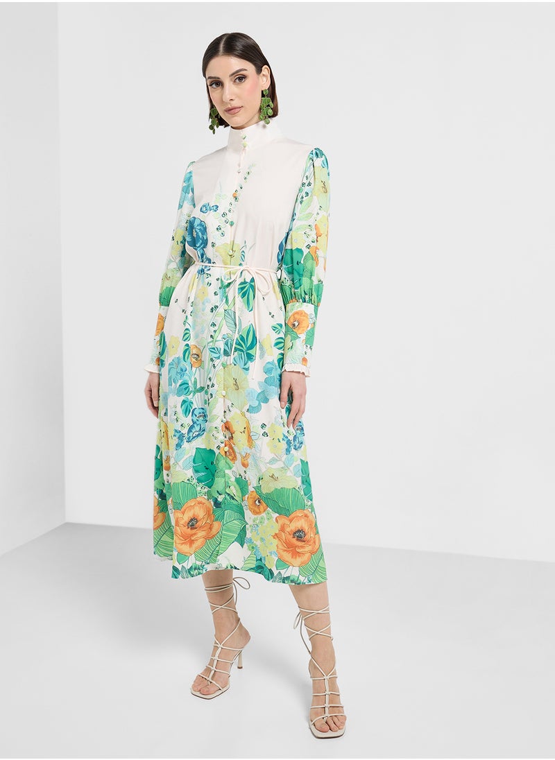 ELLA - Floral Print Dress - Image 1