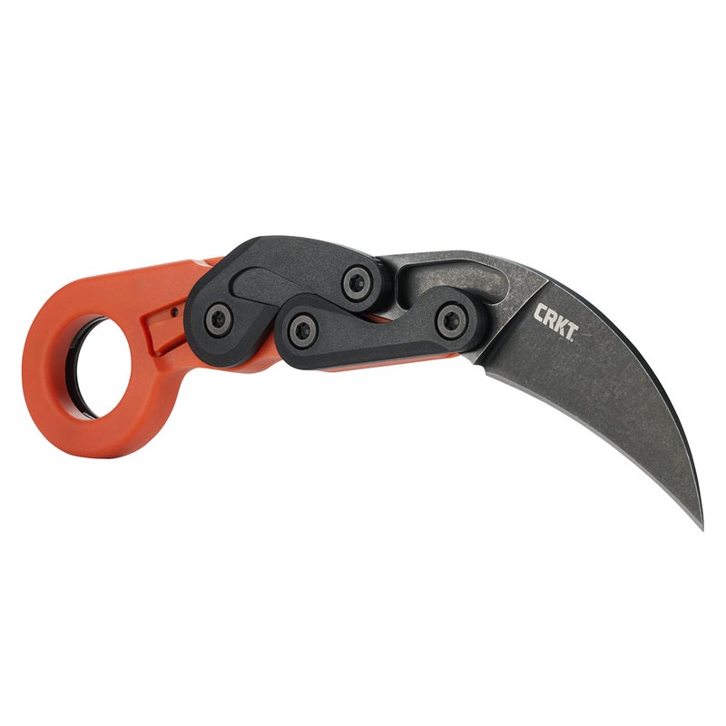 CRKT Provoke Orange Kinematic EDC Folding Pocket Knife: Morphing Karambit, Black Stonewash Stainless Steel Blade, Grivory Handle with Integrated Safety Lock, Low Profile Pocket Clip 4041O - Image 3