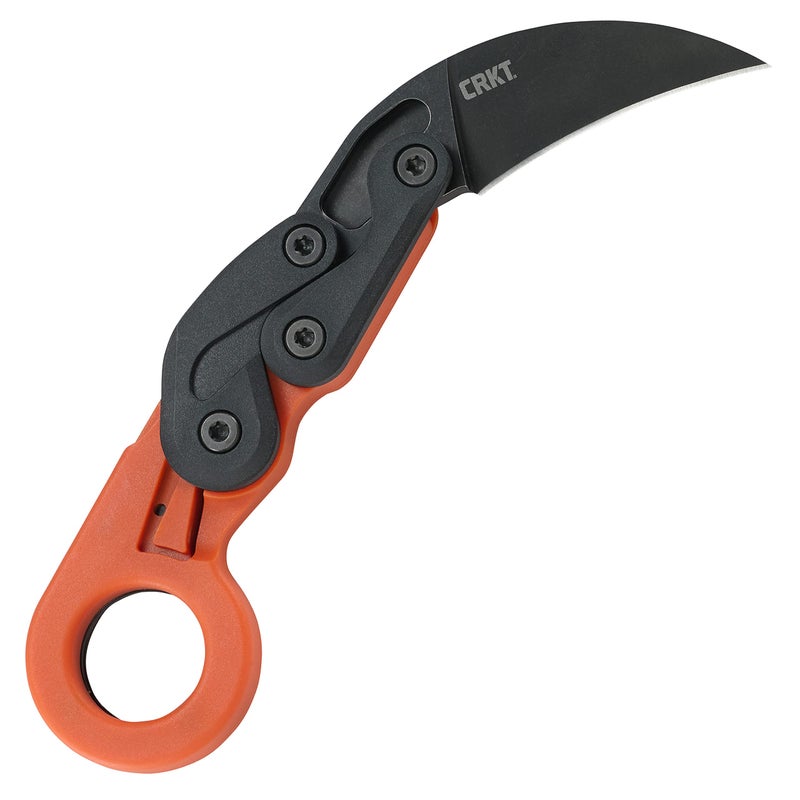 CRKT Provoke Orange Kinematic EDC Folding Pocket Knife: Morphing Karambit, Black Stonewash Stainless Steel Blade, Grivory Handle with Integrated Safety Lock, Low Profile Pocket Clip 4041O - Image 1