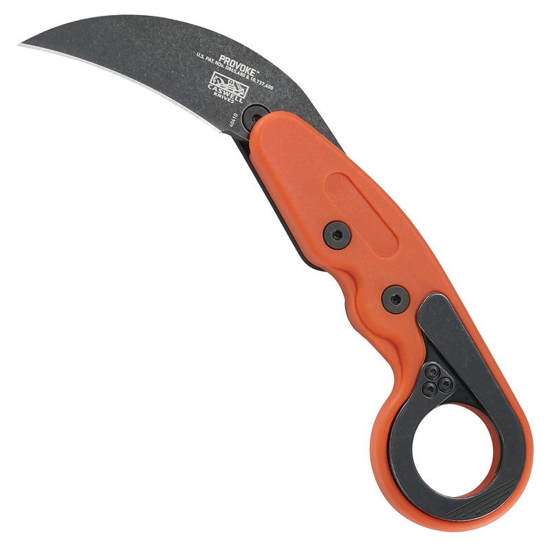 CRKT Provoke Orange Kinematic EDC Folding Pocket Knife: Morphing Karambit, Black Stonewash Stainless Steel Blade, Grivory Handle with Integrated Safety Lock, Low Profile Pocket Clip 4041O - Image 2