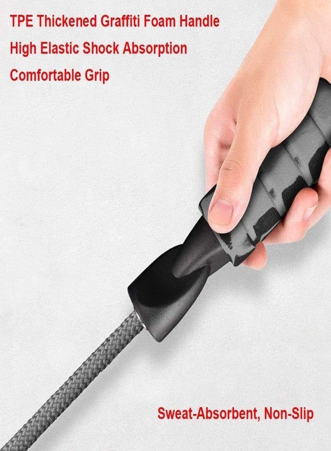 keycraze حبل قفز KEYCRAZE للتمارين الرياضية للرجال والنساء | حبل قفز ماص للعرق بمقبض مانع للانزلاق | حبال قفز متقاطعة من البوليستر | حبل قفز قابل للتعديل (رمادي) - Image 4