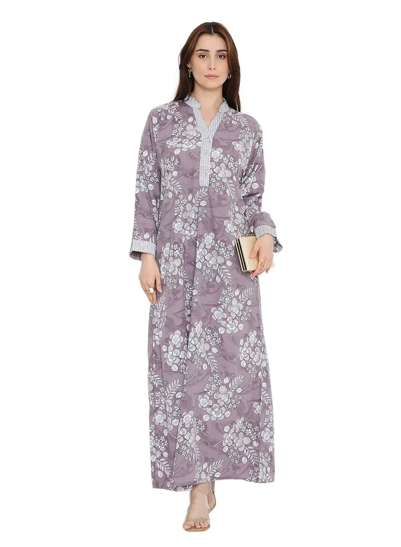 HANA & SARA ELEGANT LONG PRINTED CASUAL STYLED ARABIC  JALABIYA DRESSES