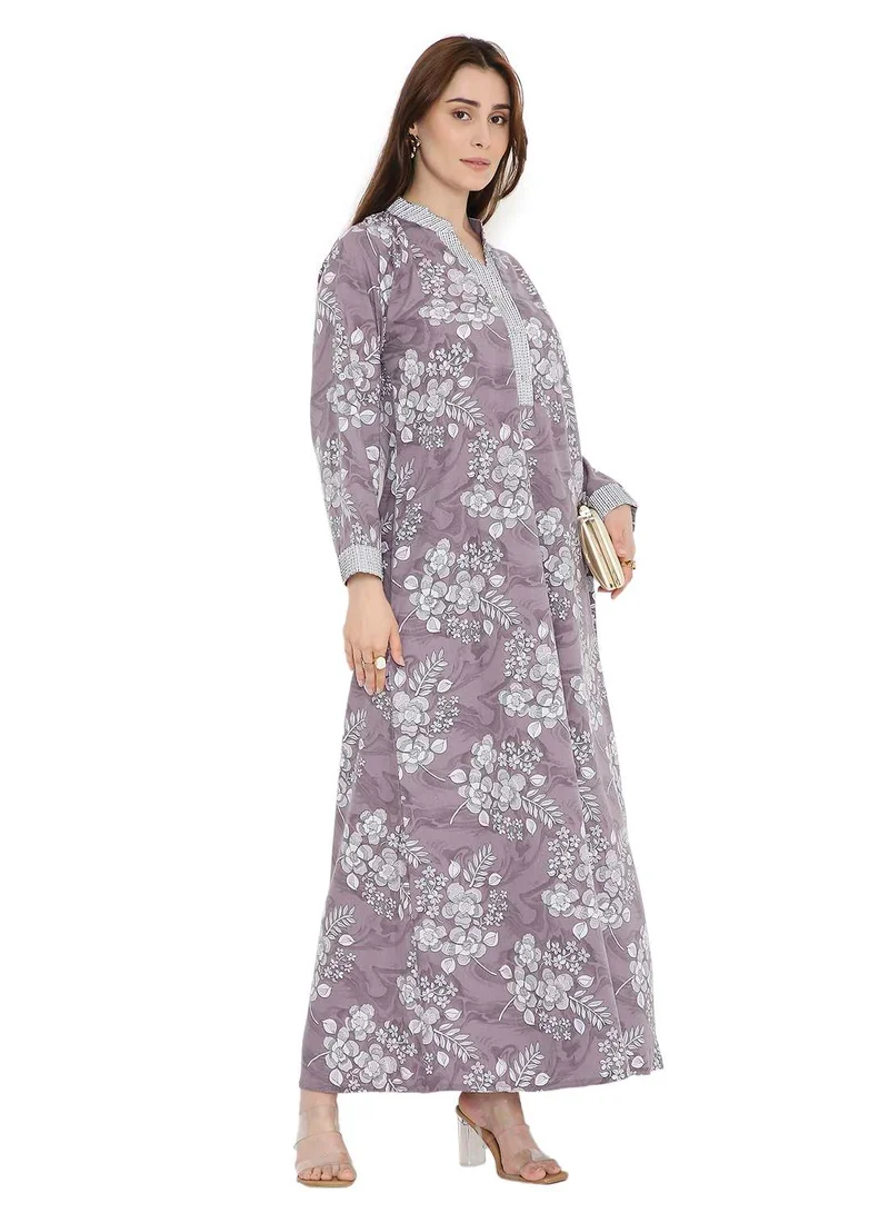 HANA & SARA ELEGANT LONG PRINTED CASUAL STYLED ARABIC KAFTAN JALABIYA DRESSES