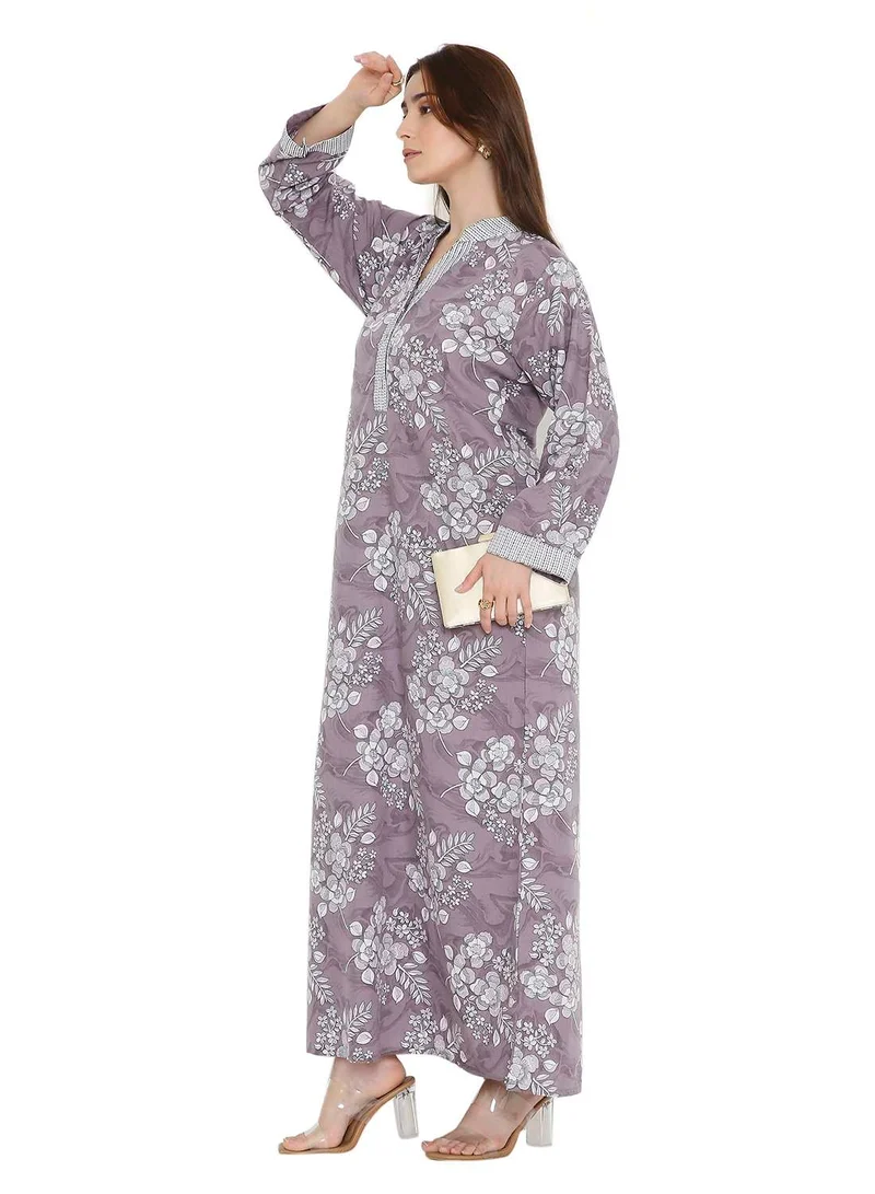 HANA & SARA ELEGANT LONG PRINTED CASUAL STYLED ARABIC  JALABIYA DRESSES