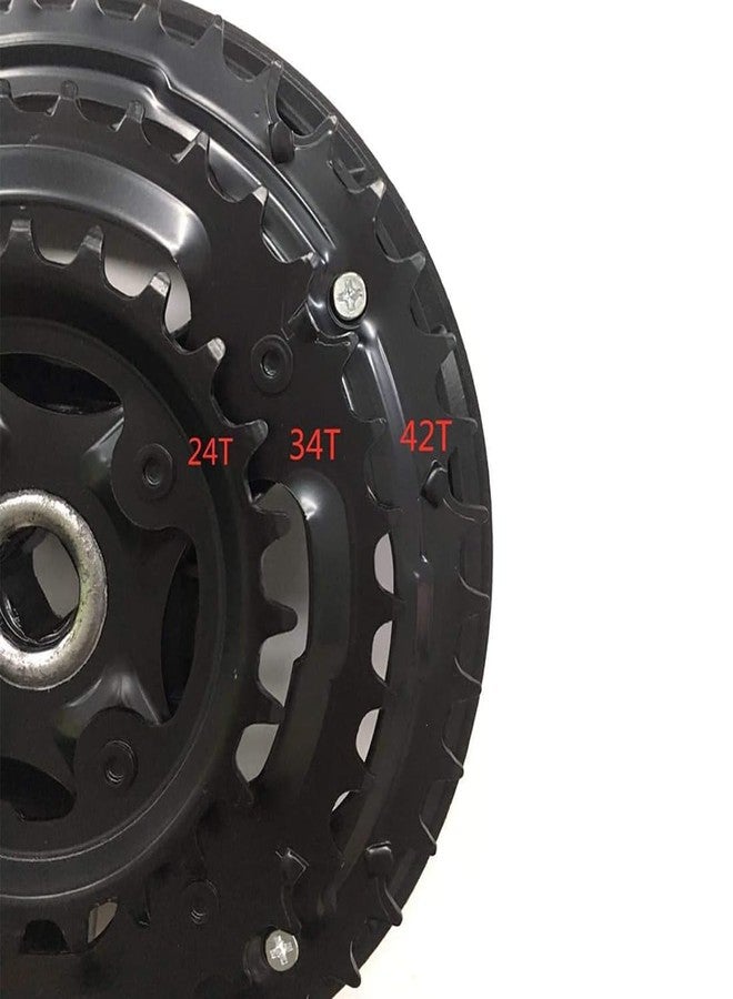 DCZ Cotter Less Mountain Crankset - 6/7/8 Speed 42T 34T 24T Universal Crank Set for Mountain Bikes, 170mm Crank Arm - Image 4