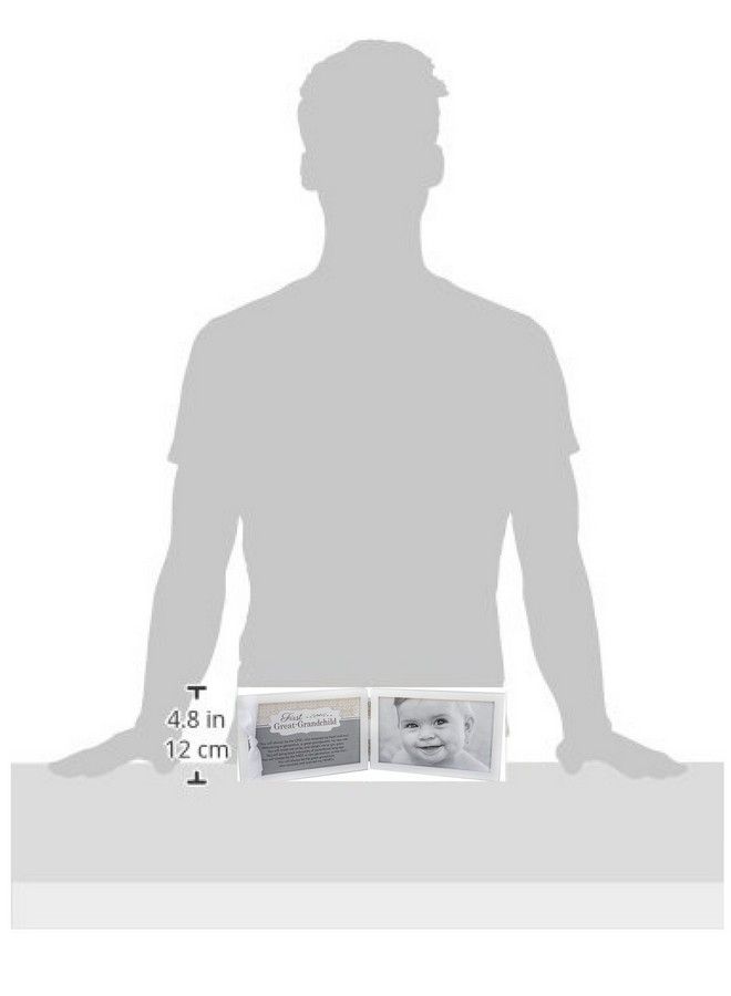 The Grandparent Gift Co. First Great Grandchild Picture Frame White Double Hinged Tabletop Photo Frame Holds 4"X6" Pictures Or Ultrasounds Includes Beautiful Sentiment/Poem And Accented White Ribbon (Great Grandchild)  - Image 4