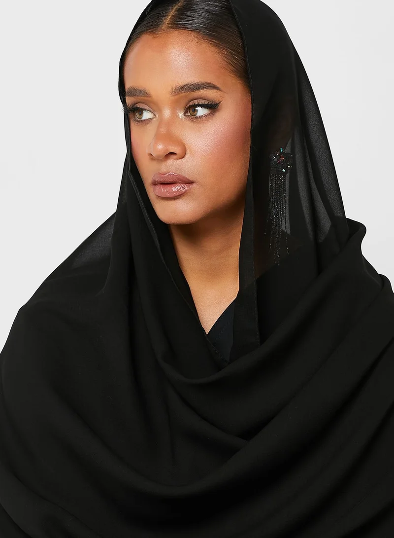 Khizana Embellished Detail Abaya With Sheila