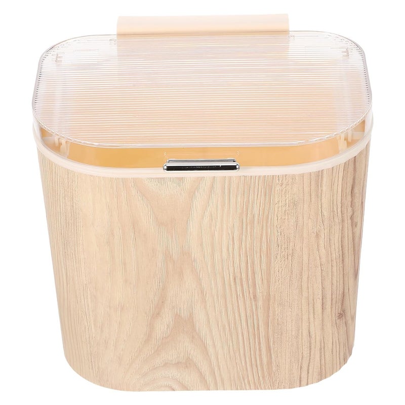 Beavorty Wall Mounted Trash Can Large Capacity with Spring Lid, Adhesive Stick-on Plastic Waste Bin for Kitchen Cabinet, Pantry Door, Bathroom, Space-Saving Under Sink Compost Bin - Image 1