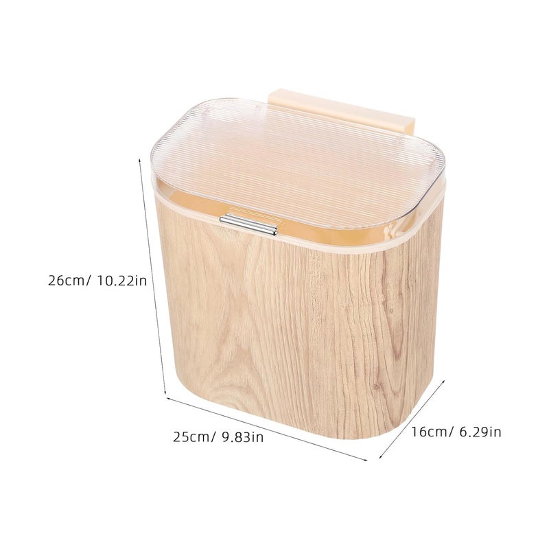 Beavorty Wall Mounted Trash Can Large Capacity with Spring Lid, Adhesive Stick-on Plastic Waste Bin for Kitchen Cabinet, Pantry Door, Bathroom, Space-Saving Under Sink Compost Bin - Image 2