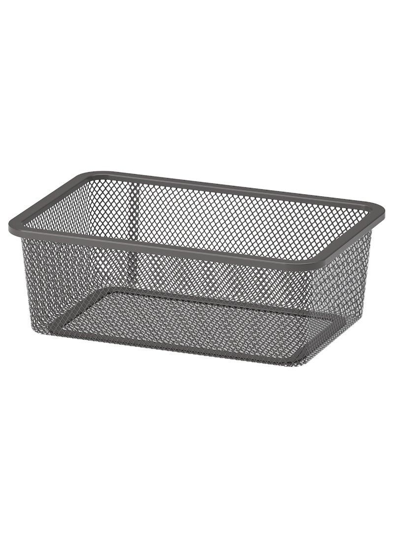 Mesh storage box dark grey 20x30x10 cm