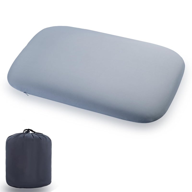 Almohada de viaje pequeña almohada de espuma viscoelástica, almohada suave para el cuello, ligera, fácil de llevar, portátil, de refrigeración para el hogar, funda de almohada extraíble con bolsa de - Image 1