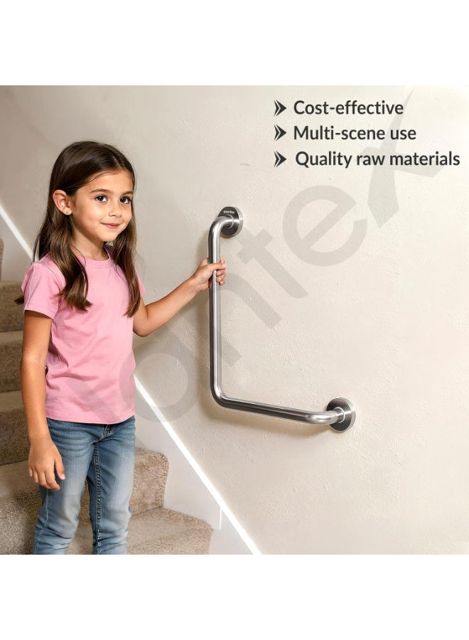 Plantex L-Shape Bathroom Handle for Senior Citizen/Grab Bar for Toilet/Support for Elderly People - Stainless Steel, Pack of 1 (Chrome) - Image 4