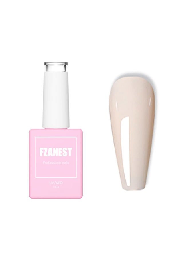 FZANEST Beige Gel Nail Polish,15ml Spring Summer Soak Off UV Light Cure Gel Polish Soft Candy Nail Art DIY #D05 - Image 1