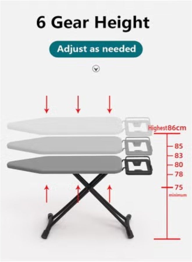 Ironing Board Heat Resistant Cover Ironing Board Non-Slip Folding Adjustable Height (31 * 86 * 110CM) Gray，White  - Image 5